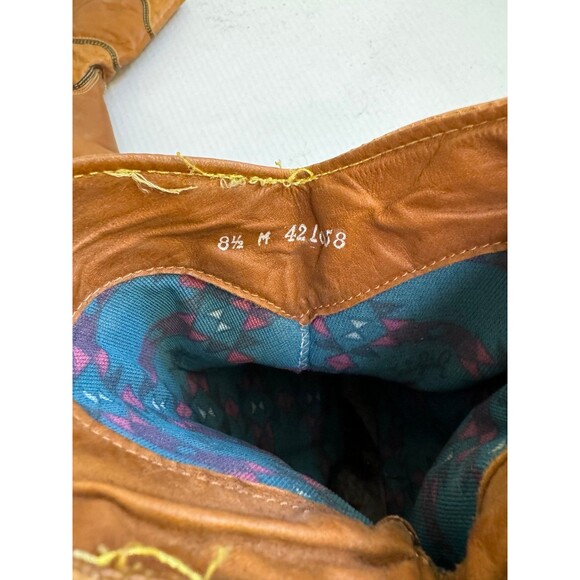 Vintage Zodiac Leather Women’s Cowboy Boots Made in USA Slouch Size 8.5 - Picture 4 of 9